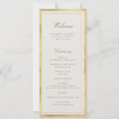 Modern Classic Ecru Gold Formal Wedding Program (Voorkant)