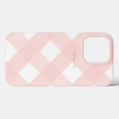 Modern Classic Eenvoudig Blush Roze Plaid Monogram Case-Mate iPhone Case (Achterkant (horizontaal))