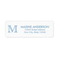 Modern Classic Elegant Chic Dusty Blue Monogram