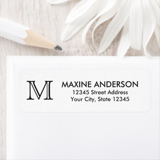 Modern Classic Elegant Custom Monogram Initiaal Etiket (Insitu)