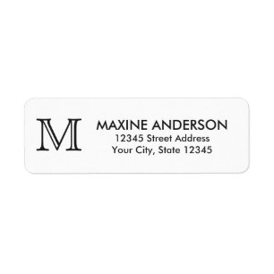 Modern Classic Elegant Custom Monogram Initiaal Etiket