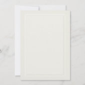 Modern Classic Elegant Lijst Ecru Formele bruiloft Kaart (Achterkant)