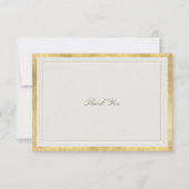 Modern Classic Elevated Gold Ecru Formal Wedding Bedankkaart (Voorkant)