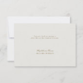 Modern Classic Elevated Gold Ecru Formal Wedding Bedankkaart (Achterkant)