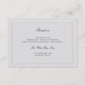 Modern Classic Elevated Ivory Wedding Reception Informatiekaartje (Voorkant)