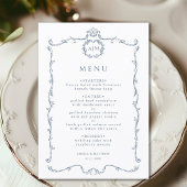 Modern Classic French Frame Wedding Dusty Blue Menu