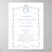 Modern Classic French Wedding Ceremony Program  Poster (Voorkant)