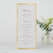 Modern Classic Gold Ivory Formal Wedding Program (Staand voorkant)