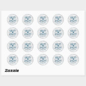 Modern Classic Gray Terrazzo Blue Wedding Sticker (Vel)