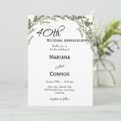 Modern Classic Greenery Wedding Anniversary Kaart (Staand voorkant)