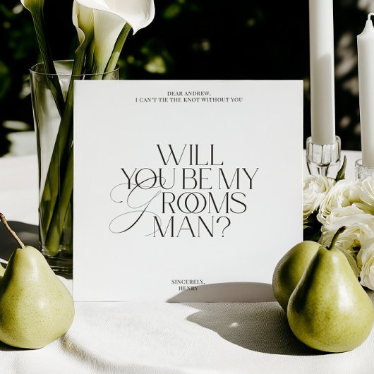 Modern Classic Groomsman Proposal Card Kaart