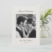 Modern Classic Married Christmas Newlywed Feestdagenkaart (Staand voorkant)