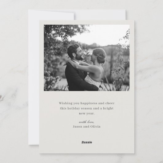 Modern Classic Married Christmas Newlywed Feestdagenkaart (Achterkant)