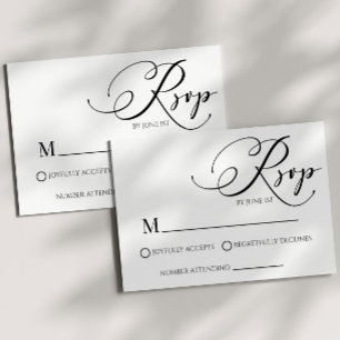 Modern Classic Minimal Eenvoudige Bruiloft RSVP Ka Kaartje