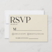 Modern Classic Minimal Simple Wedding RSVP Card (Devant)