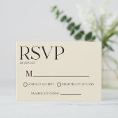 Modern Classic Minimal Simple Wedding RSVP Card (Debout devant)