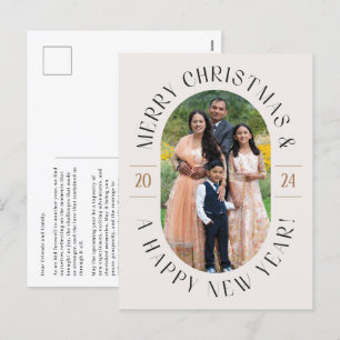 Modern Classic Ovaal Foto Kerst Briefkaart