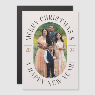 Modern Classic Ovaal Foto Kerst Magnetische Kaart