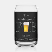 Modern Classic Pub Drink brillenglazen Bierblik Blikvorm Glas (Achterkant)