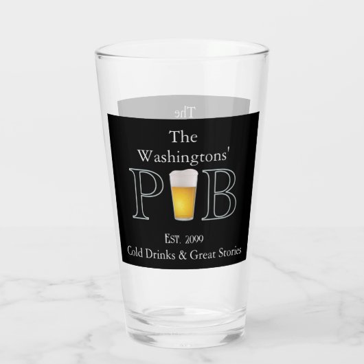 Modern Classic Pub Drink brillenglazen Pint Beer Glas (Achterkant)