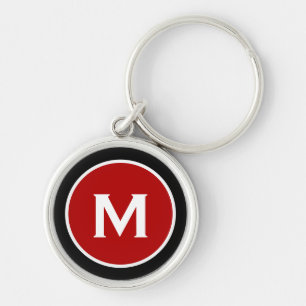 Modern Classic Red Monogram Sleutelhanger