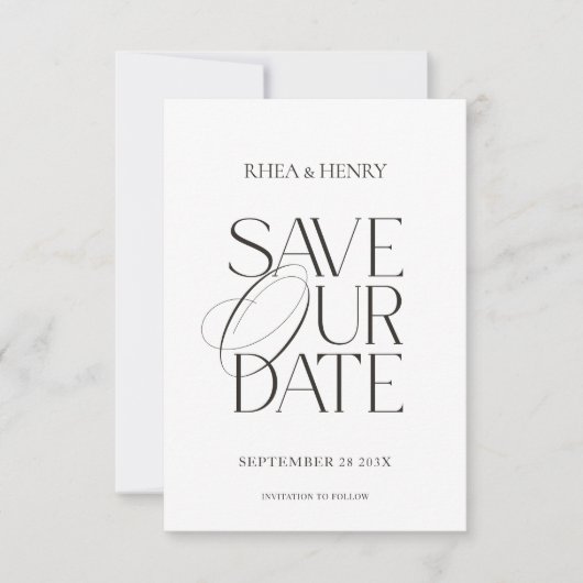 Modern Classic Save the Date Wedding Card (Devant)