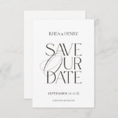 Modern Classic Save the Date Wedding Card (Devant / Derrière)