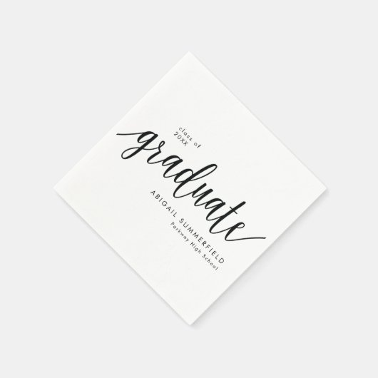 Modern Classic Script Graduation Party Servet (Hoek)