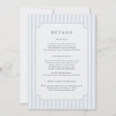 Modern Classic Stripes Blue All in one  Wedding Kaart (Achterkant)