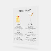 Modern Classic Style Signature Drinken Bar Menu Acryl Bord (Hoek)