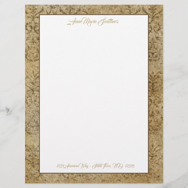 Modern Classic Tan Granite Letterhead Briefhoofd (Voorkant)