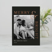 Modern Classic Typography Two Sided Family Photo Folie Feestdagenkaart (Staand Voorkant)