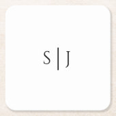 Modern Classic Wedding Monogram Vierkante Kartonnen Onderzetter (Voorkant)