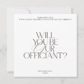 Modern Classic Wedding Officiant Proposal Card Kaart (Voorkant)