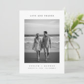 Modern Classic Wedding Photo Bedankkaart (Staand voorkant)