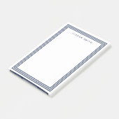 Modern Classic Wit met Triple Navy Blue Borders Post-it® Notes (Schuin)