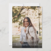 Modern Classy 5 Fotocollage Bourgondië Afstuderen Aankondiging (Achterkant)