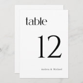 Modern Classy 5x7 Wedding Table Numbers Kaart (Voorkant / Achterkant)