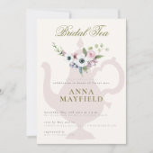 Modern Classy Anemone Floral Boho Bridal Tea Kaart (Voorkant)