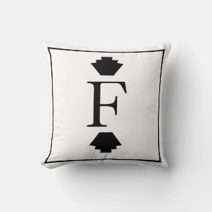 Modern Classy Art Deco Finials Monogram Kussen