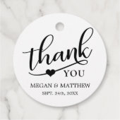 Modern Classy Black & Kraft bruiloft dank u Bedankjes Labels (Achterkant)