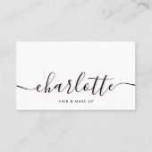 Modern Classy Bleek Roze Calligrafie Script Visitekaartje (Voorkant)