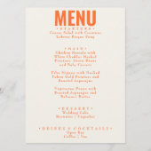 Modern Classy Bright Whimsical Fun Wedding Menu (Voorkant)