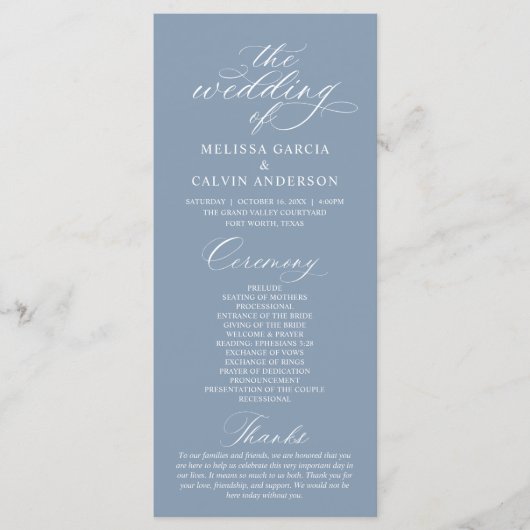 Modern Classy Elegant Wedding Ceremony Programma (Voorkant)