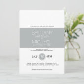 Modern Classy Glacier Gray Wedding Invitation Kaart (Staand voorkant)