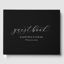 Modern Classy Minimaal Script Aangepaste Bruiloft Gastenboek