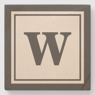Modern Classy Monogram Stenen Onderzetter