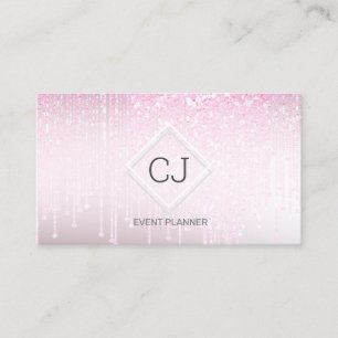 Modern Classy Pink Blush Glitter Crystal Driving Visitekaartje