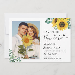 Modern Classy Sunflower Foto Save the New Date Save The Date