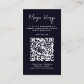 Modern Classy Typography Custom QR Code Fireworks Visitekaartje (Achterkant)